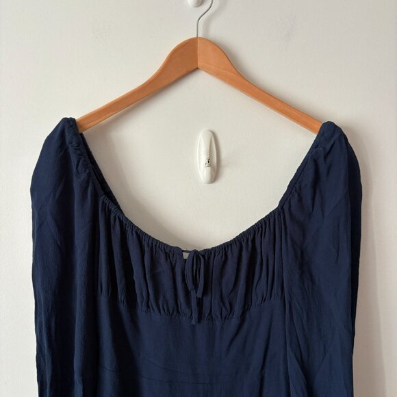 Aritzia Sunday Best Deliah Smocked Mini Dress Navy Blue Size Small - Picture 4 of 8